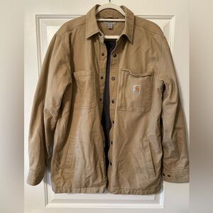 Carhartt RUGGED FLEX RELAXED FIT CANVAS FLEECE-LINED SHIRT JAC